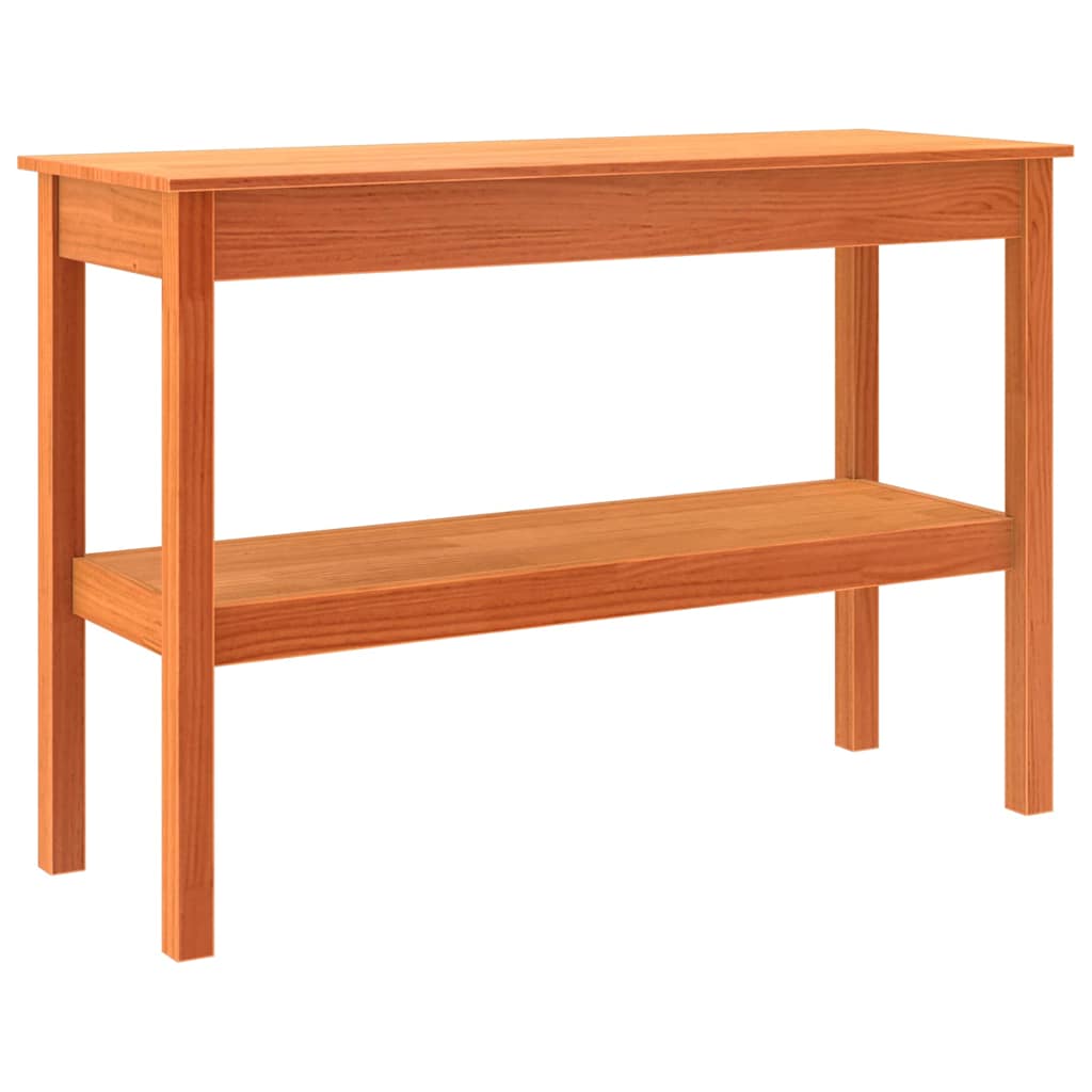 vidaXL Tavolo consolle con lo scaffale Cera marrone 110 x 40 x 75 cm