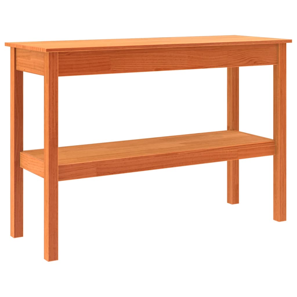 vidaXL Tavolo consolle con lo scaffale Cera marrone 110 x 40 x 75 cm