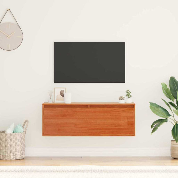 vidaXL Armadietto a muro con porta Cera marrone 100 x 30 x 35 cm