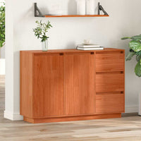 vidaXL Credenza Marrone 111 x 34 x 75 cm Legno massello di pino