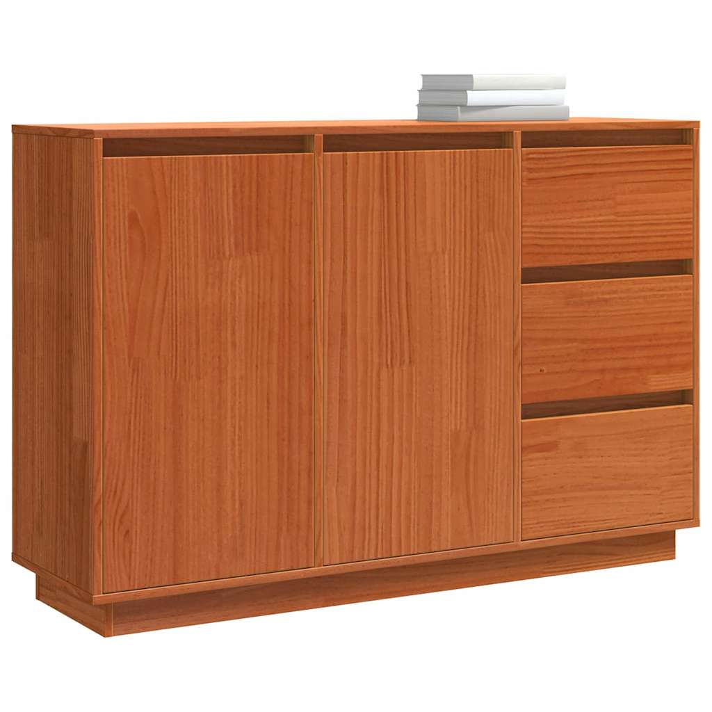 vidaXL Credenza Marrone 111 x 34 x 75 cm Legno massello di pino