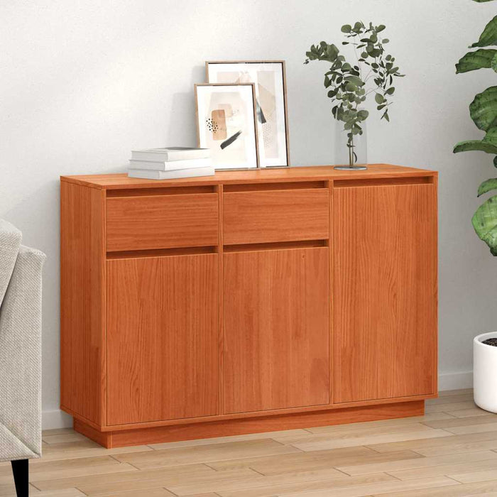 vidaXL Credenza Cera marrone 110 x 34 x 75 cm Legno di pino massello
