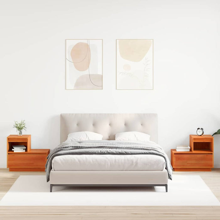 vidaXL Armadio da Notte 2 pcs Cera marrone 60 x 34 x 51 cm