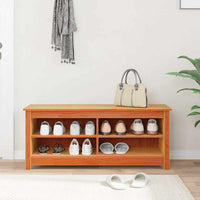 vidaXL Panca per scarpe Cera marrone 110 x 38 x 45.5 cm
