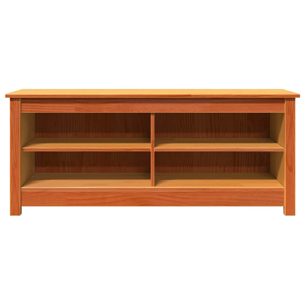 vidaXL Panca per scarpe Cera marrone 110 x 38 x 45.5 cm