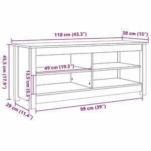 vidaXL Panca per scarpe Cera marrone 110 x 38 x 45.5 cm