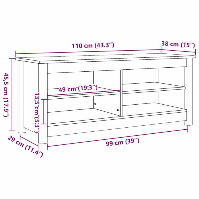 Panca per scarpe Cera marrone 110 x 38 x 45.5 cm 869910