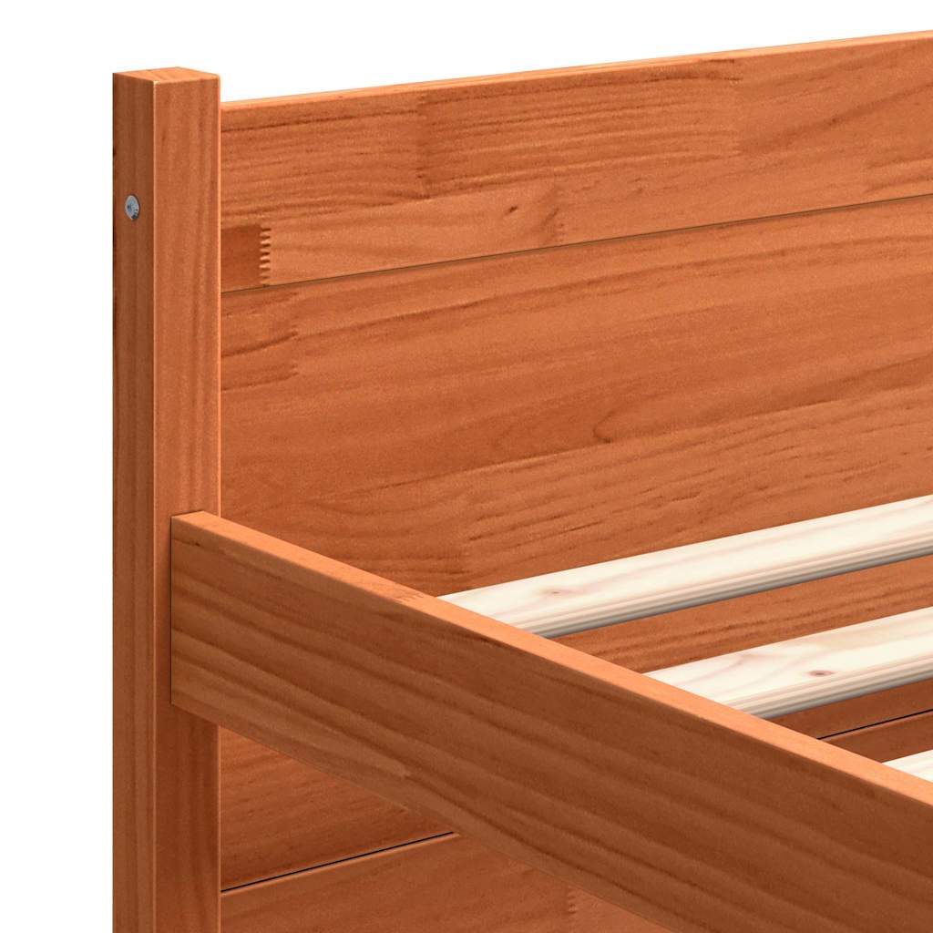 vidaXL Struttura del letto con testiera Cera marrone 90 x 190 cm