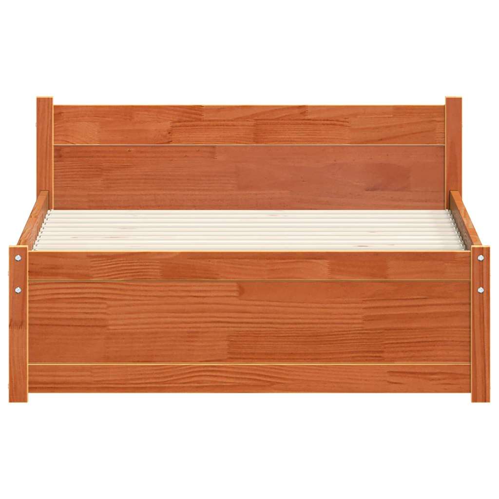 vidaXL Struttura del letto con testiera Cera marrone 90 x 190 cm