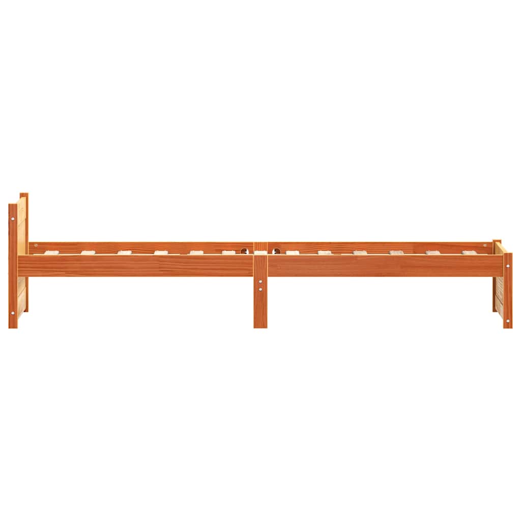 vidaXL Struttura del letto con testiera Cera marrone 90 x 190 cm