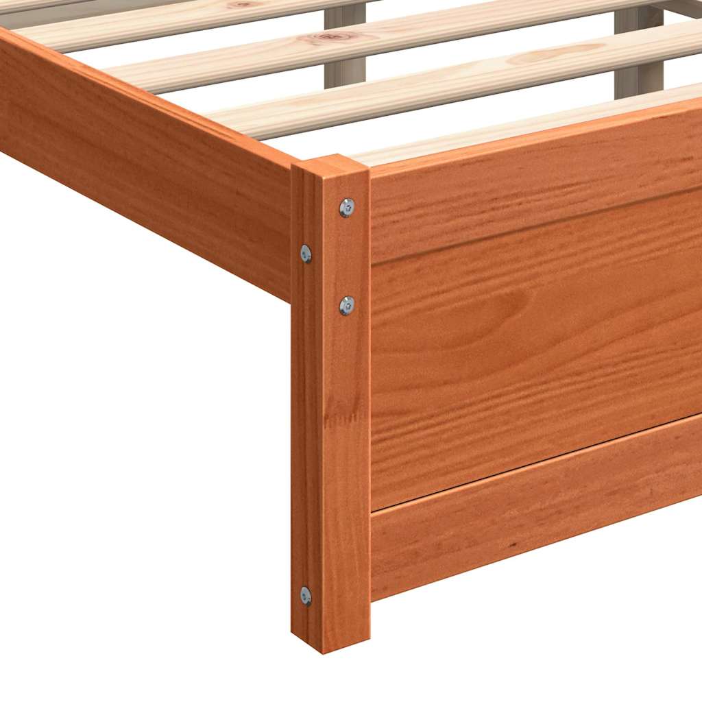 vidaXL Struttura del letto con testiera Cera marrone 100 x 200 cm