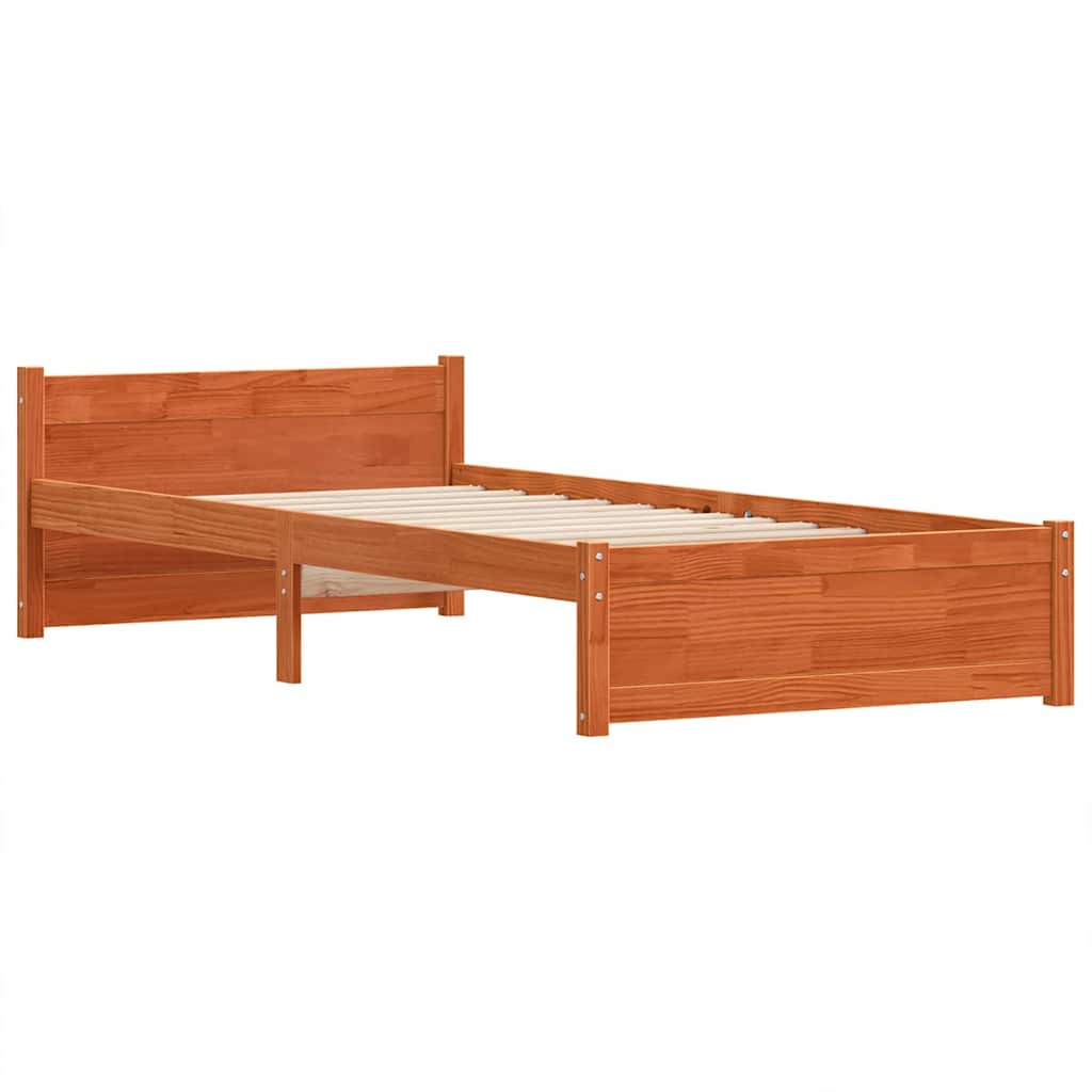 vidaXL Struttura del letto con testiera Cera marrone 100 x 200 cm