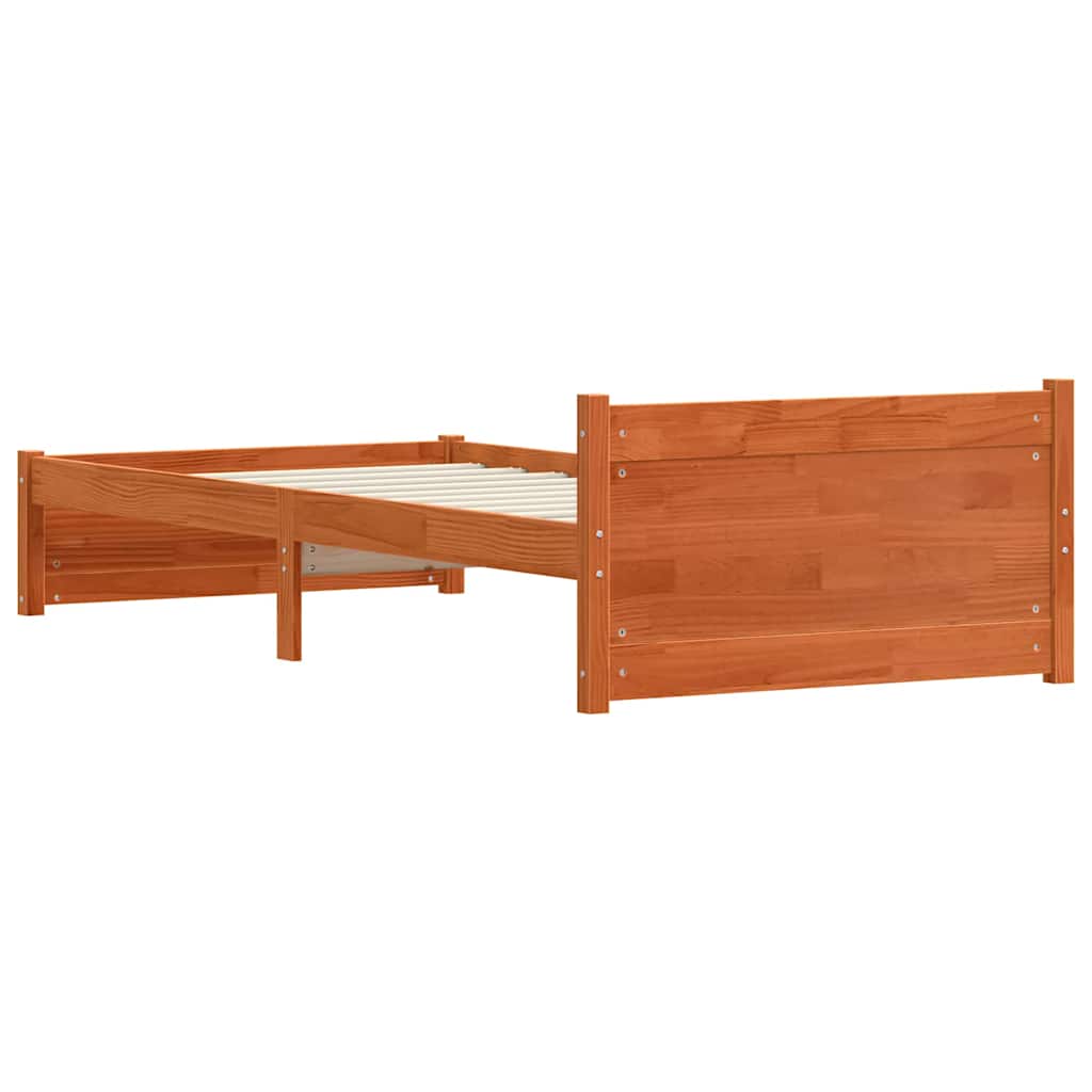 vidaXL Struttura del letto con testiera Cera marrone 100 x 200 cm