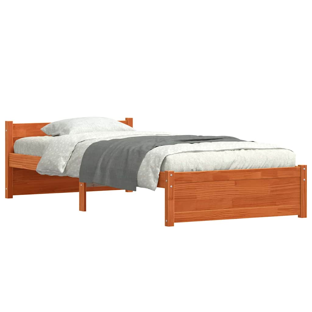 vidaXL Struttura del letto con testiera Cera marrone 100 x 200 cm