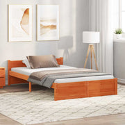 vidaXL Struttura del letto con testiera Cera marrone 120 x 200 cm