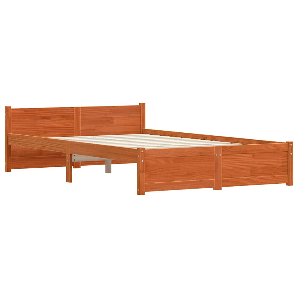 vidaXL Struttura del letto con testiera Cera marrone 120 x 200 cm