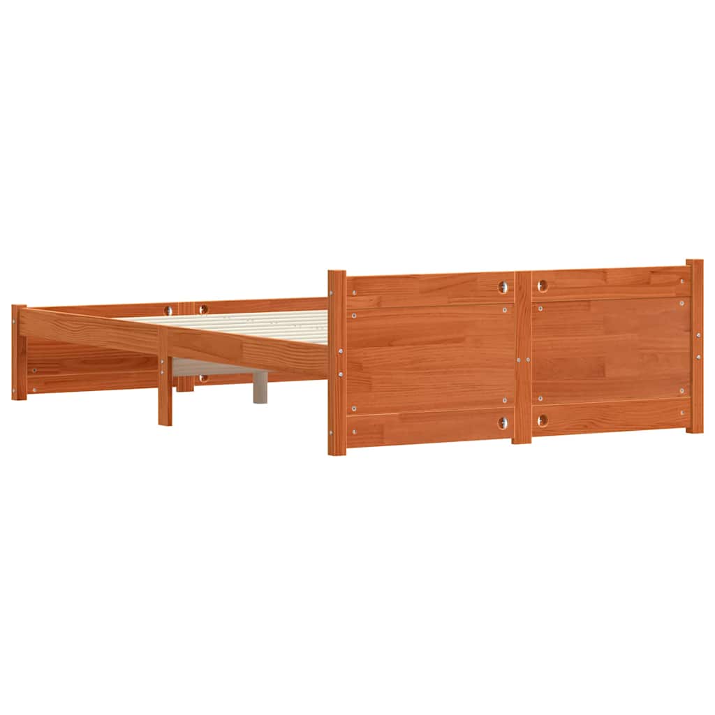 vidaXL Struttura del letto con testiera Cera marrone 120 x 200 cm