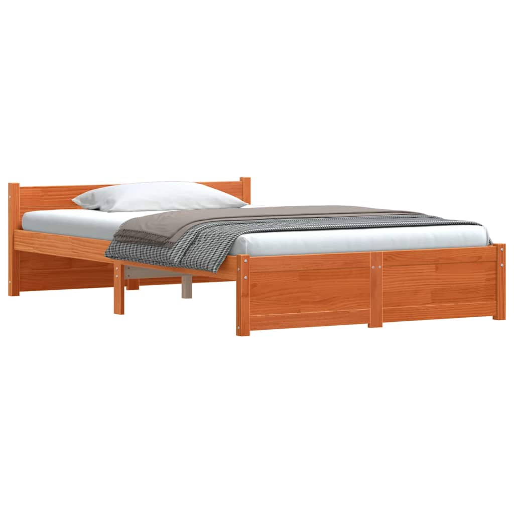vidaXL Struttura del letto con testiera Cera marrone 120 x 200 cm