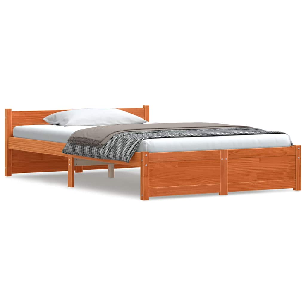 vidaXL Struttura del letto con testiera Cera marrone 120 x 200 cm