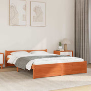 vidaXL Struttura del letto con testiera Cera marrone 140 x 200 cm
