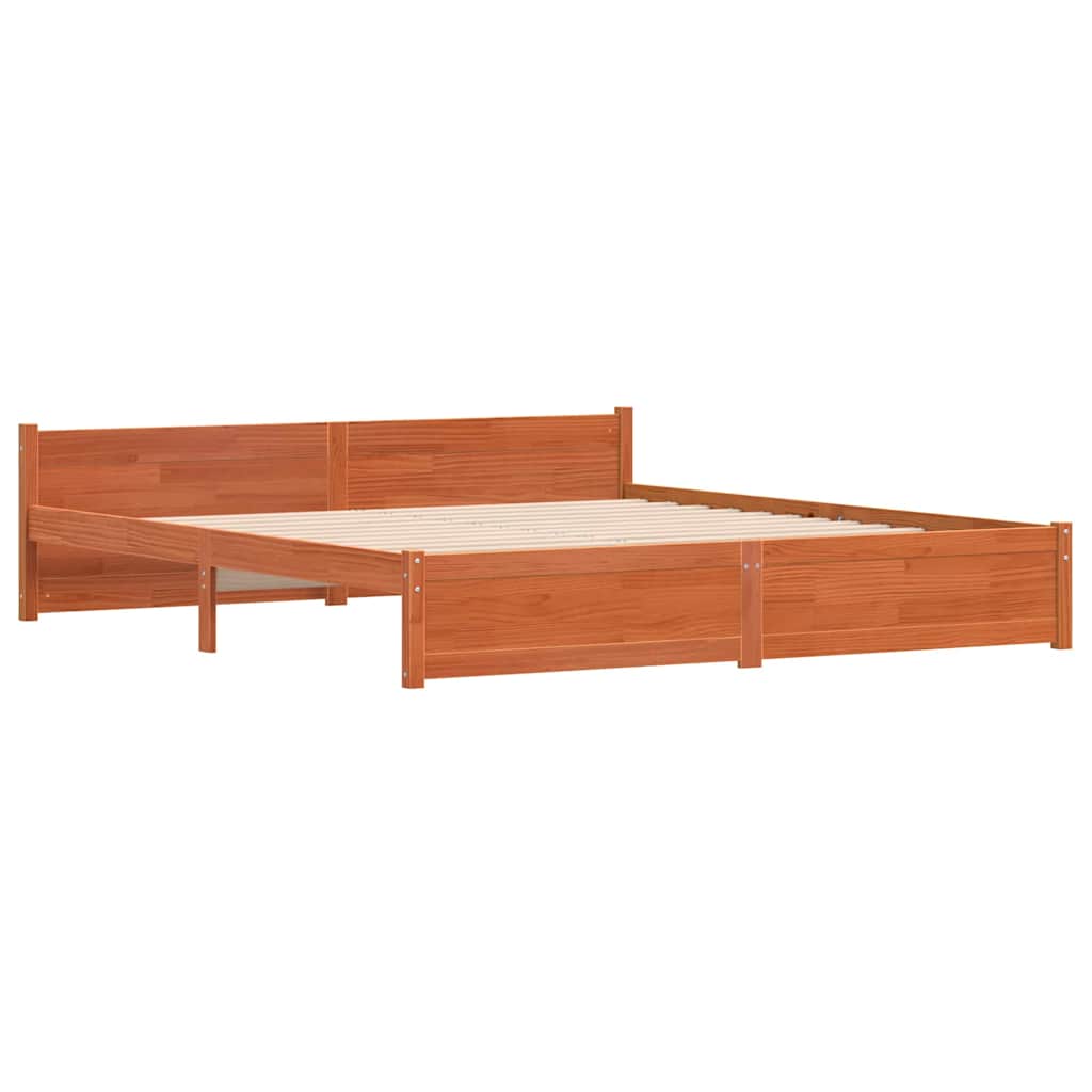 vidaXL Struttura del letto con testiera Cera marrone 180 x 200 cm