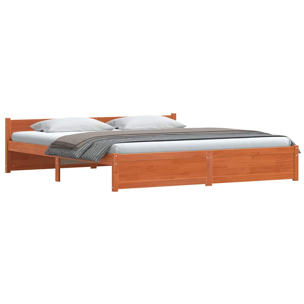 vidaXL Struttura del letto con testiera Cera marrone 180 x 200 cm