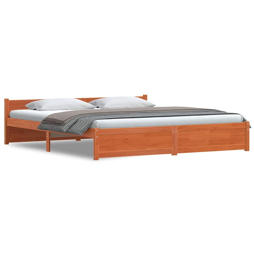 vidaXL Struttura del letto con testiera Cera marrone 180 x 200 cm