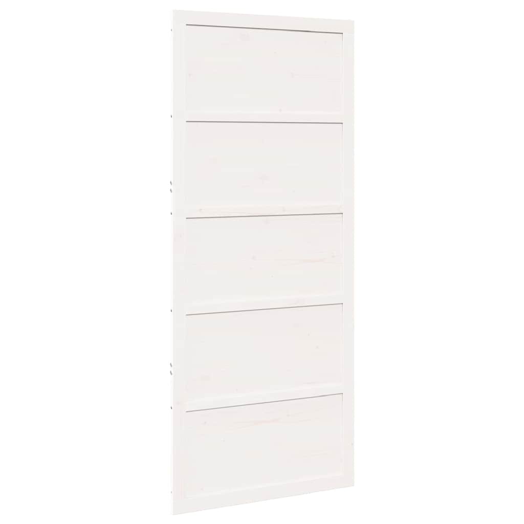 Porta a Fattoria Bianco 80 x 208 cm Legno massello di pino 870411