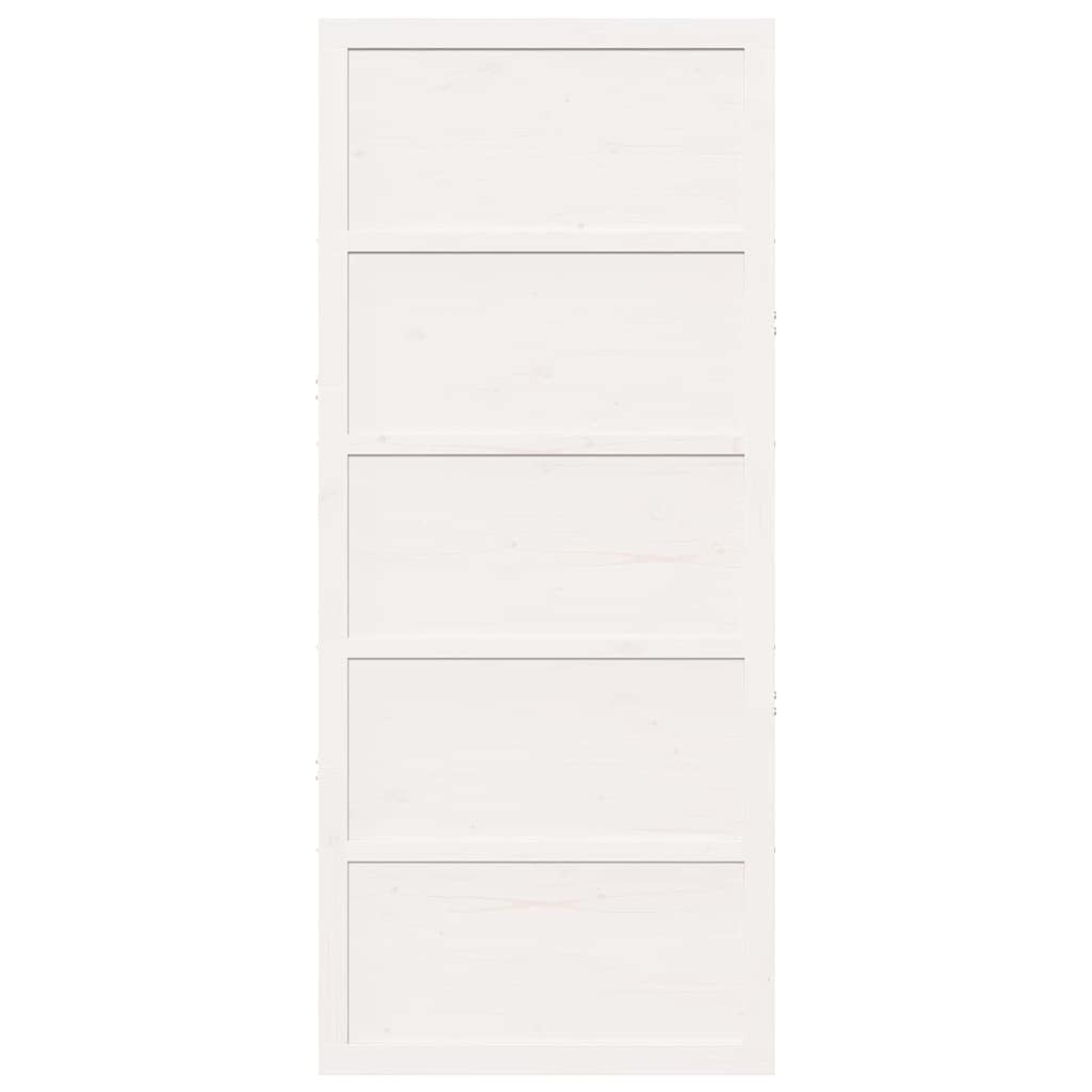 Porta a Fattoria Bianco 80 x 208 cm Legno massello di pino 870411