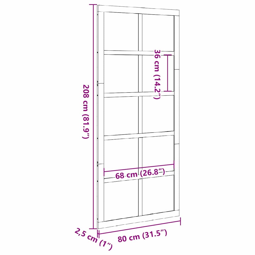 vidaXL Porta del fienile Marrone Legno di pino massello
