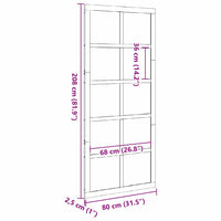 vidaXL Porta del fienile Marrone Legno di pino massello