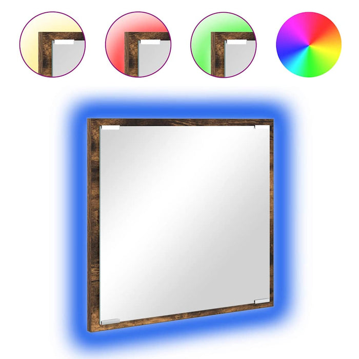 Specchio da bagno LED con specchio Rovere fumé 40 x 8.5 x 37 cm 822925