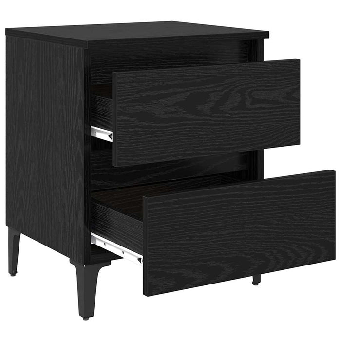 Armadio da Notte con cassetto 2 pcs Rovere nero 40 x 35 x 50 cm 871923
