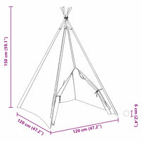 Tenda Teepee Bianco 120 x 120 x 150 cm Tessuto e Plastica 3385870