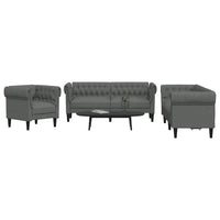 Set di divani 3 pcs Grigio scuro Tessuto