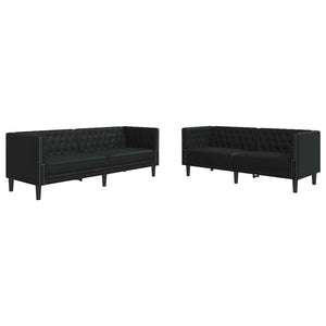 vidaXL Set di divani 2 pcs Nero 194 x 74.5 x 70.5 cm Pelle sintetica