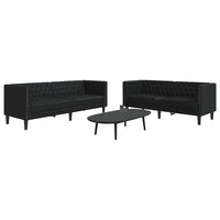 vidaXL Set di divani 2 pcs Nero 194 x 74.5 x 70.5 cm Pelle sintetica