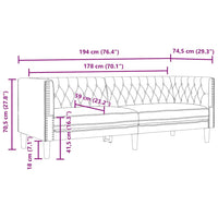 vidaXL Set di divani 3 pcs Nero 194 x 74.5 x 70.5 cm Pelle sintetica