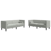 Set di divani 2 pcs Grigio chiaro Velluto