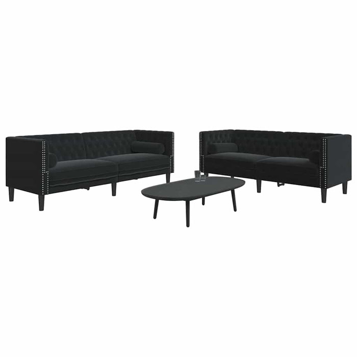Set di divani 2 pcs Nero Velluto