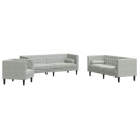 Set di divani Grigio chiaro Velluto 3385867