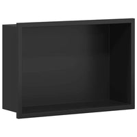 vidaXL Nicchia per doccia Nero 30 x 20 x 9.5 cm Acciaio inossidabile