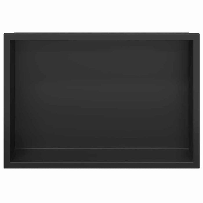 vidaXL Nicchia per doccia Nero 30 x 20 x 9.5 cm Acciaio inossidabile