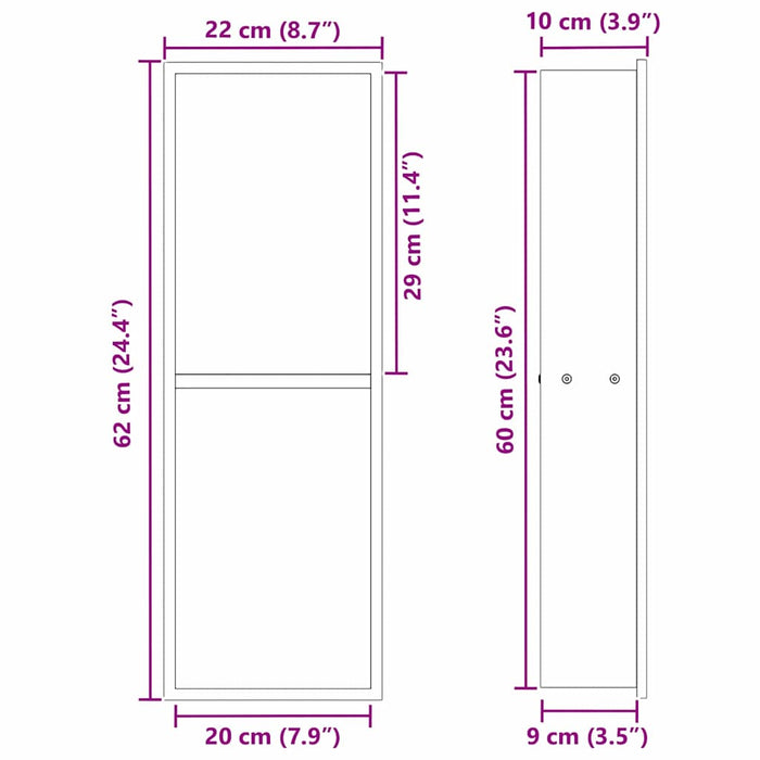 Nicchia per doccia Bianco 60 x 20 x 9.5 cm Acciaio inossidabile 42012664