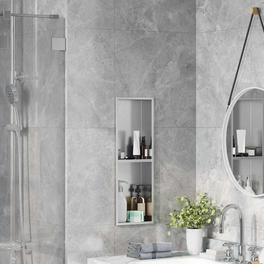 vidaXL Nicchia per doccia Argento 60 x 20 x 9.5 cm