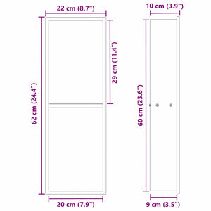vidaXL Nicchia per doccia Argento 60 x 20 x 9.5 cm