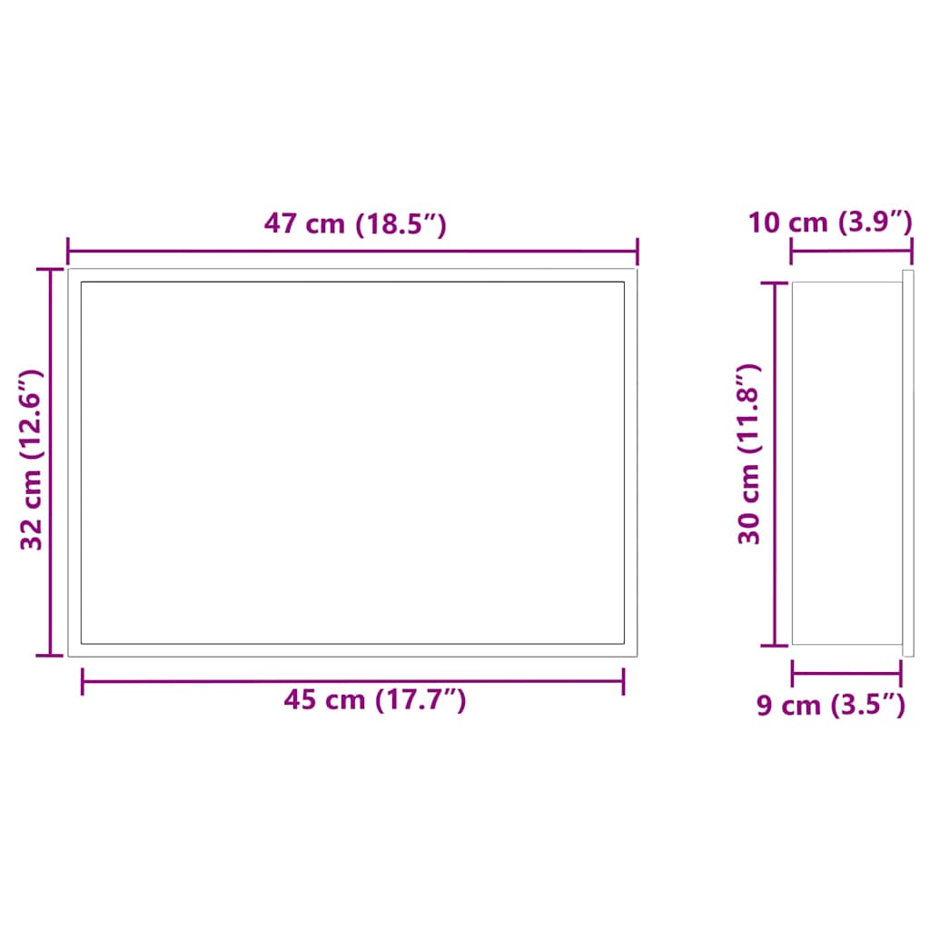 Nicchia per doccia Bianco 45 x 30 x 9.5 cm Acciaio inossidabile 42012670