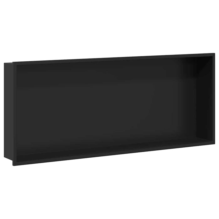 vidaXL Nicchia per doccia Nero 75 x 30 x 9.5 cm Acciaio inossidabile