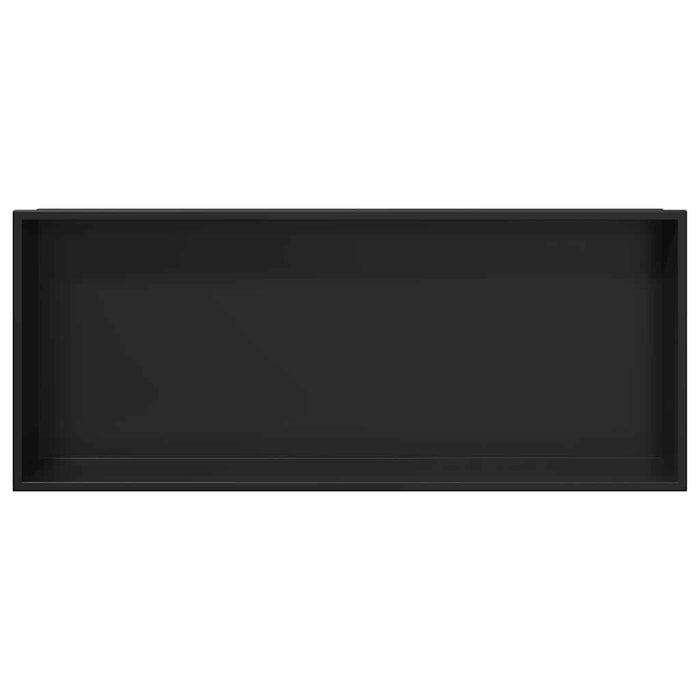 vidaXL Nicchia per doccia Nero 75 x 30 x 9.5 cm Acciaio inossidabile