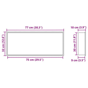 Nicchia per doccia Nero 75 x 30 x 9.5 cm Acciaio inossidabile 42012672